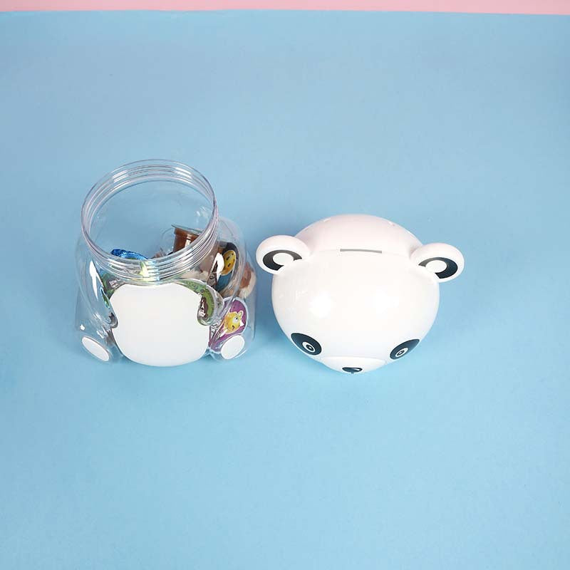 卡通造型塑料罐，食品级PP+PET材质，安全零食分装容器